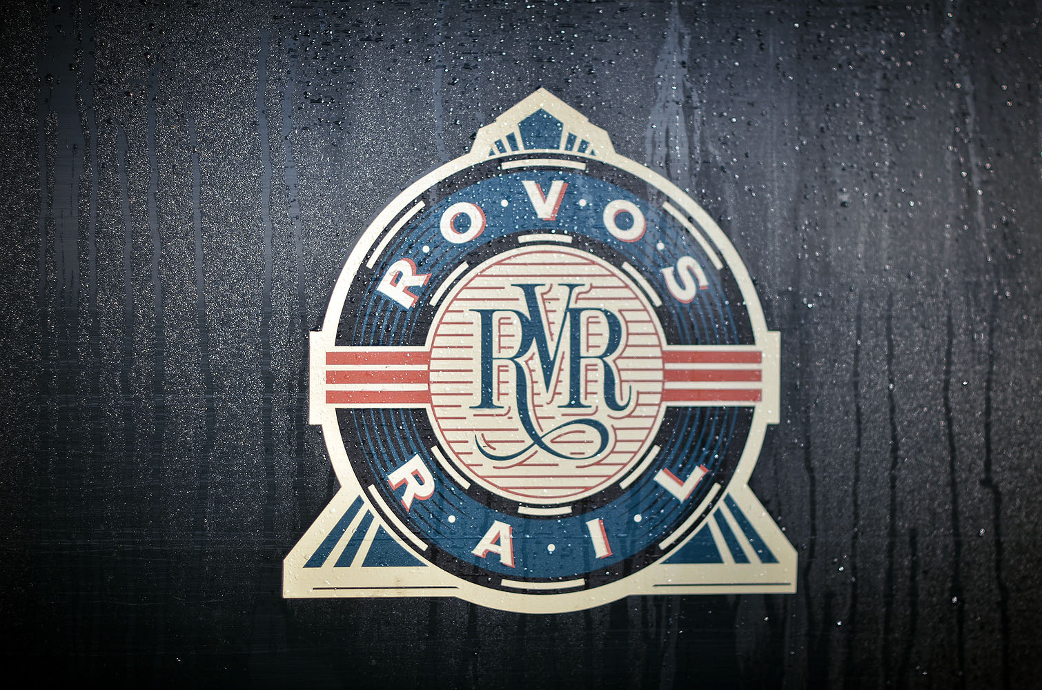 Logo des Luxuszuges Rovos Rail auf einem historischen Waggon in Südafrika.